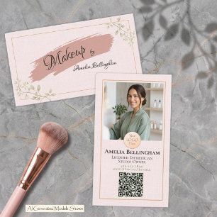 Blush Photo Logo Luxury Skincare Makeup Artist Business Card