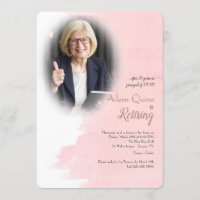 Blush Photo Retirement Party Invitations