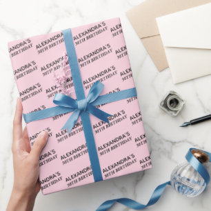 Blush Pink 30th Birthday Personalised Wrapping Paper