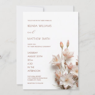 Blush Pink 3D Flowers  Invitation