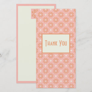 Blush Pink Abstract Floral Thank You Card