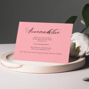 Blush Pink Accommodation Enclosure Card