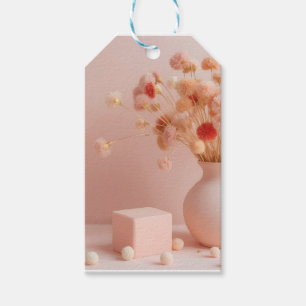 Blush Pink Aesthetic Boho Dried Flower tag