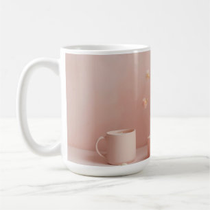 Blush Pink Aesthetic Mug - Boho Dried Flowers Mug