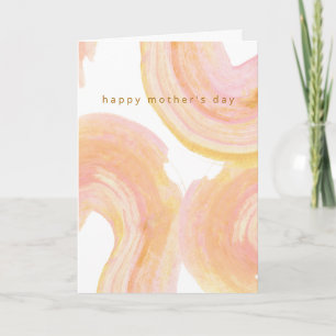 Blush Pink Amber Abstract Watercolor Mothers Day Card