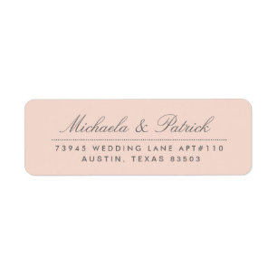 Blush Pink and Charcoal Grey Address Labels
