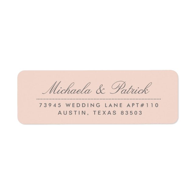 Blush Pink and Charcoal Grey Address Labels (Front)