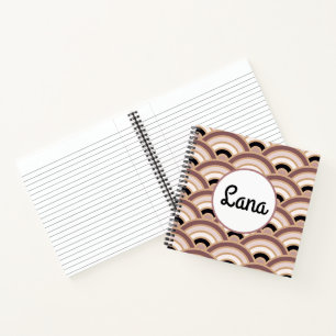 Blush Pink and Dusk Purple Art Deco Customisable Notebook