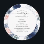 Blush Pink and Dusty Blue Floral Wedding Program Programme<br><div class="desc">Floral blue wedding programs</div>