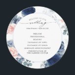 Blush Pink and Dusty Blue Floral Wedding Program Programme<br><div class="desc">Floral blue wedding programs</div>