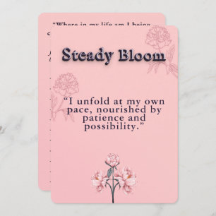 Blush Pink and Dusty Rose Peony Bloom Affirmation  Card