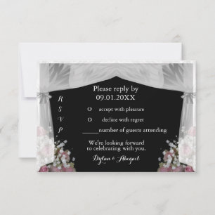 Blush Pink and Dusty Sage Wedding RSVP Invitation
