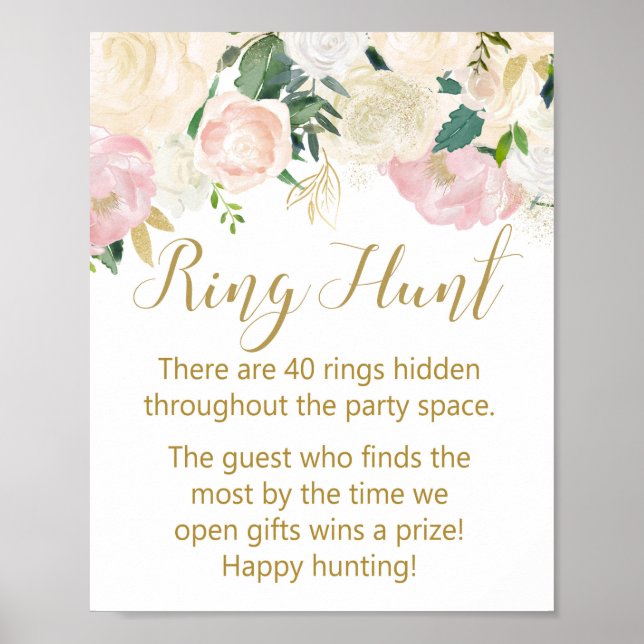 Blush Pink and Gold Bridal Shower Sign (Front)