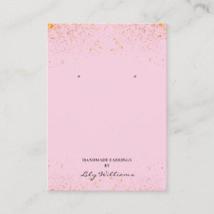 Blush Pink and Gold Earring Display Holder Card