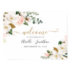 Blush Pink and Gold Floral Wedding Welcome Sign