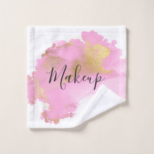 Blush Pink and Gold Foil Wash Girly Wash Cloth