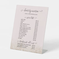 Blush Pink and Gold Glitter Hair Salon Price List