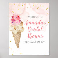 Blush Pink and Gold Ice Cream Bridal Shower