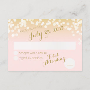 Blush Pink and Gold Sparkle Lights RSVP