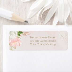 Blush Pink and Gold Watercolor Floral
