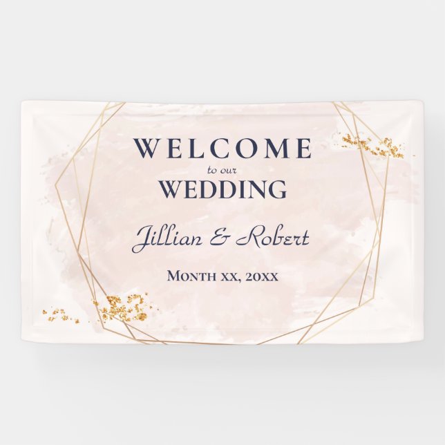 Blush Pink and Gold Wedding Banner (Horizontal)