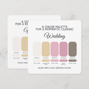 Blush Pink and Gold Wedding Colour Palette Card