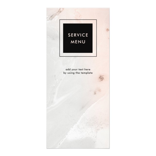 Blush Pink and Grey Marble with Black Service Menu (Front)