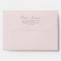 Blush Pink and Grey Wedding Invitation Envelope