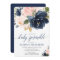Blush pink and navy blue girl baby sprinkle shower
