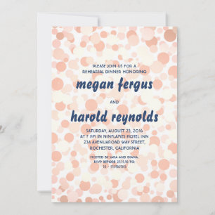 BLUSH PINK AND NAVY CONFETTI REHEARSAL DINNER INVITATION
