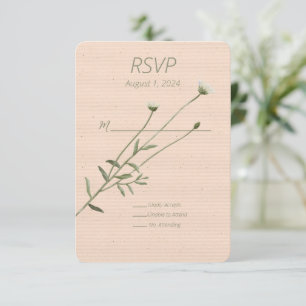 Blush Pink and One Single Daisy Response Card