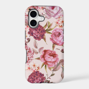Blush Pink and Red Watercolor Floral Roses