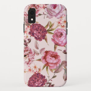 Blush Pink and Red Watercolor Floral Roses Case-Mate iPhone Case