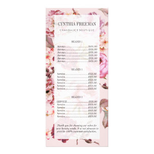 Blush Pink and Red Watercolor Floral Roses Rack Card
