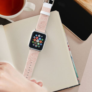 Blush Pink and Rose Gold Flowers Apple Watch Band