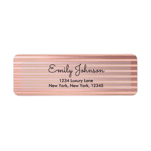 Blush Pink and Rose Gold Foil with Stripes (Front)
