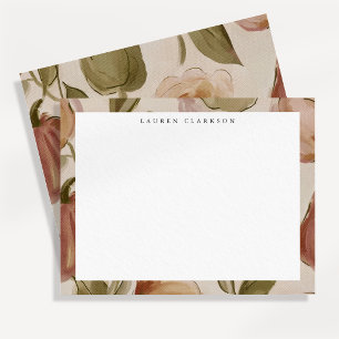 Blush Pink and Sage Floral Note Card