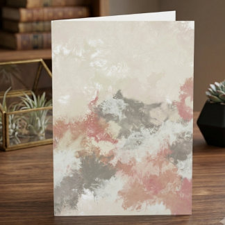 Blush Pink and Taupe Abstract Watercolor Card