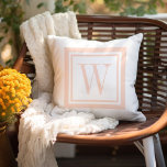 Blush Pink and White Classic Square Monogram Cushion<br><div class="desc">Design your own custom throw pillow in any colour combination to perfectly coordinate with your home decor in any space! Use the design tools to change the background colour and the square border colour, or add your own text to include a name, monogram initials or other special text. Every pillow...</div>