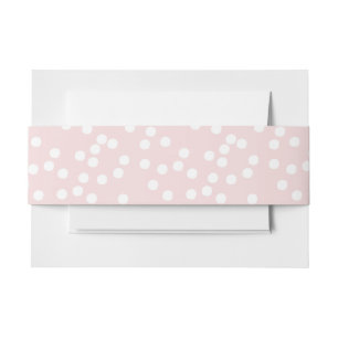 Blush Pink and White Confetti / Polkadots Invitation Belly Band