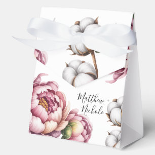 Blush Pink and White Cotton Wedding  Favour Box