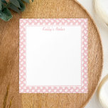 Blush Pink And White Dog Paws Pattern & Your Text Notepad<br><div class="desc">The middle is white and the border is blush pink with a pattern of white dog paw prints. There is also a personalizable text area on the top in pink beautiful script font.</div>