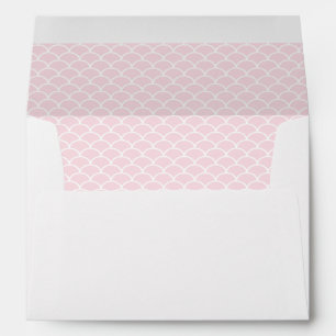 Blush Pink and White Shell Pattern Lined Envelopes