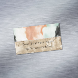 Blush Pink Animal Fur Brown Cowhide Magnetic Business Card