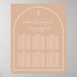 Blush Pink Arch Minimalist Baptism Seating Chart
