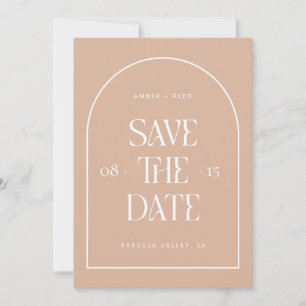 Blush Pink Arch Retro Minimalist Modern Font Save The Date