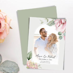 Blush Pink Arch Wedding Elegant Floral Save The Date
