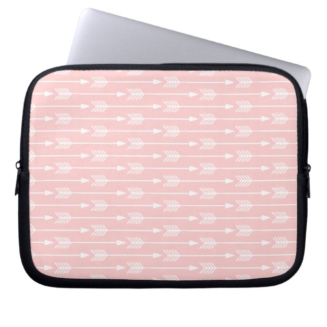 Blush Pink Arrows Pattern Laptop Sleeve (Front)