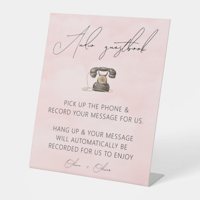 Blush pink audio guestbook sign (Front)