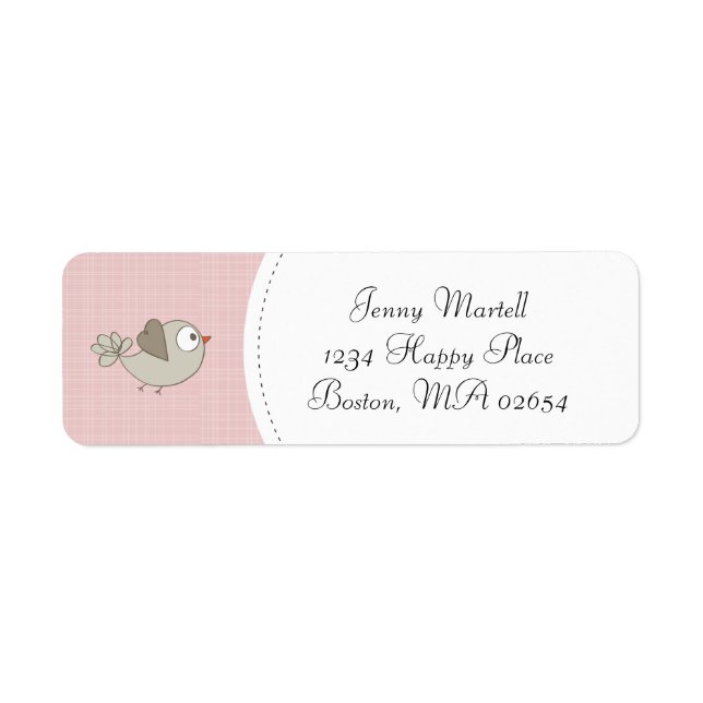 Blush Pink Baby Bird | Address (Front)